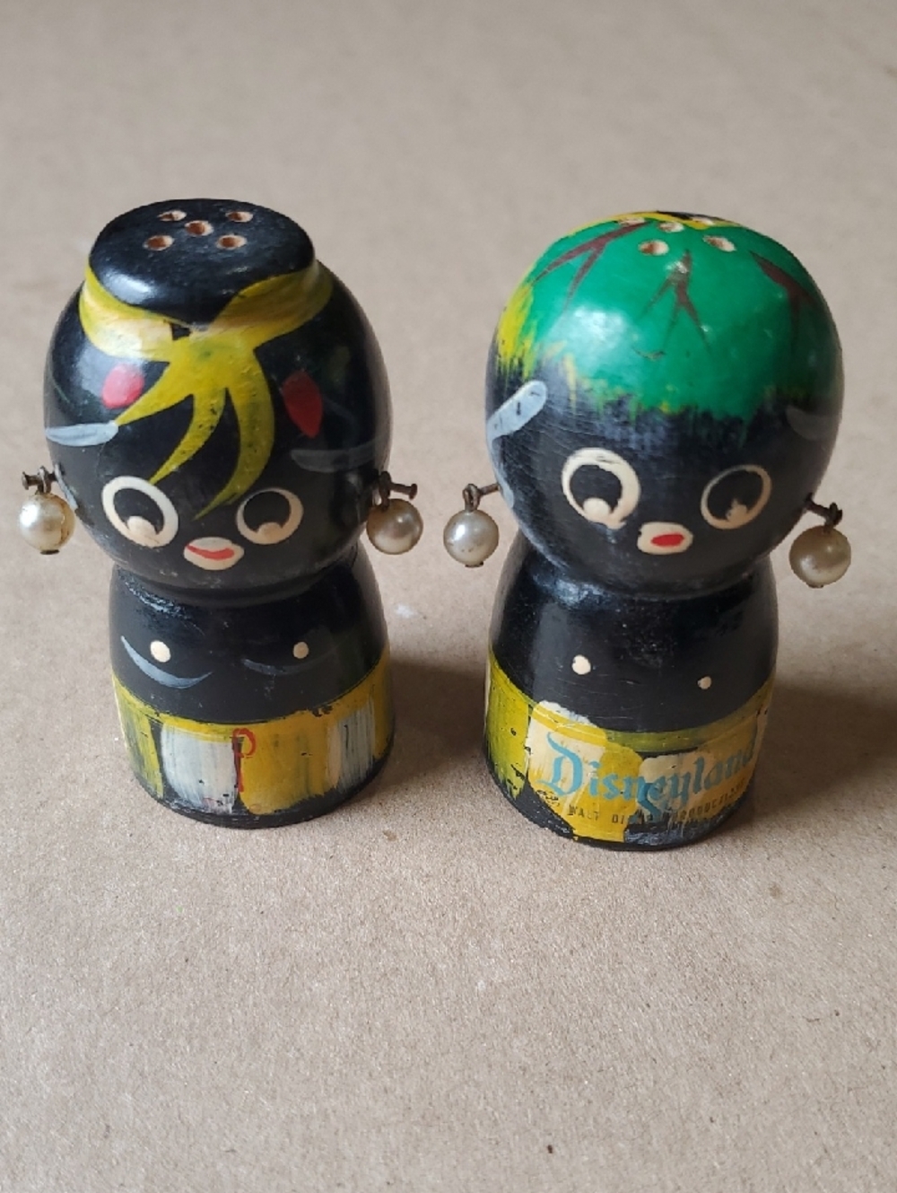 Rare 1950's Disneyland Tiki Adventurland Cruise Salt & Pepper Shaker